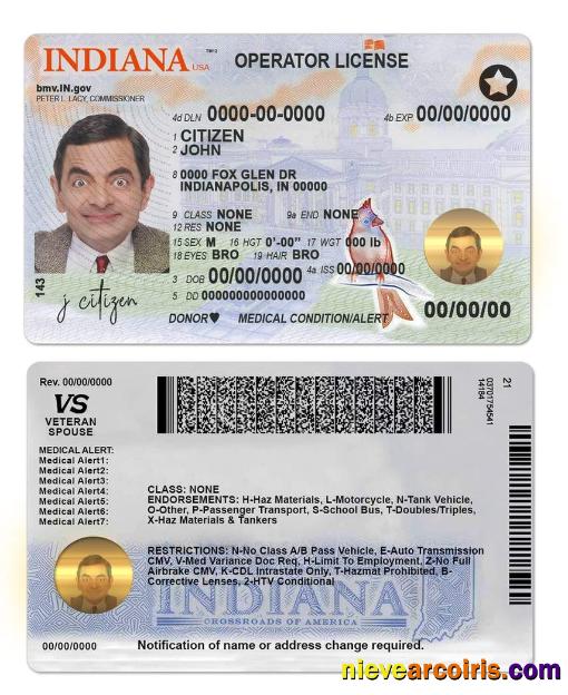 USA Indiana driving (operator) license (2019 – present)